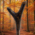 Hardwood Capped Antler Mounted On A Hazel Shaft, Thumb Stick.