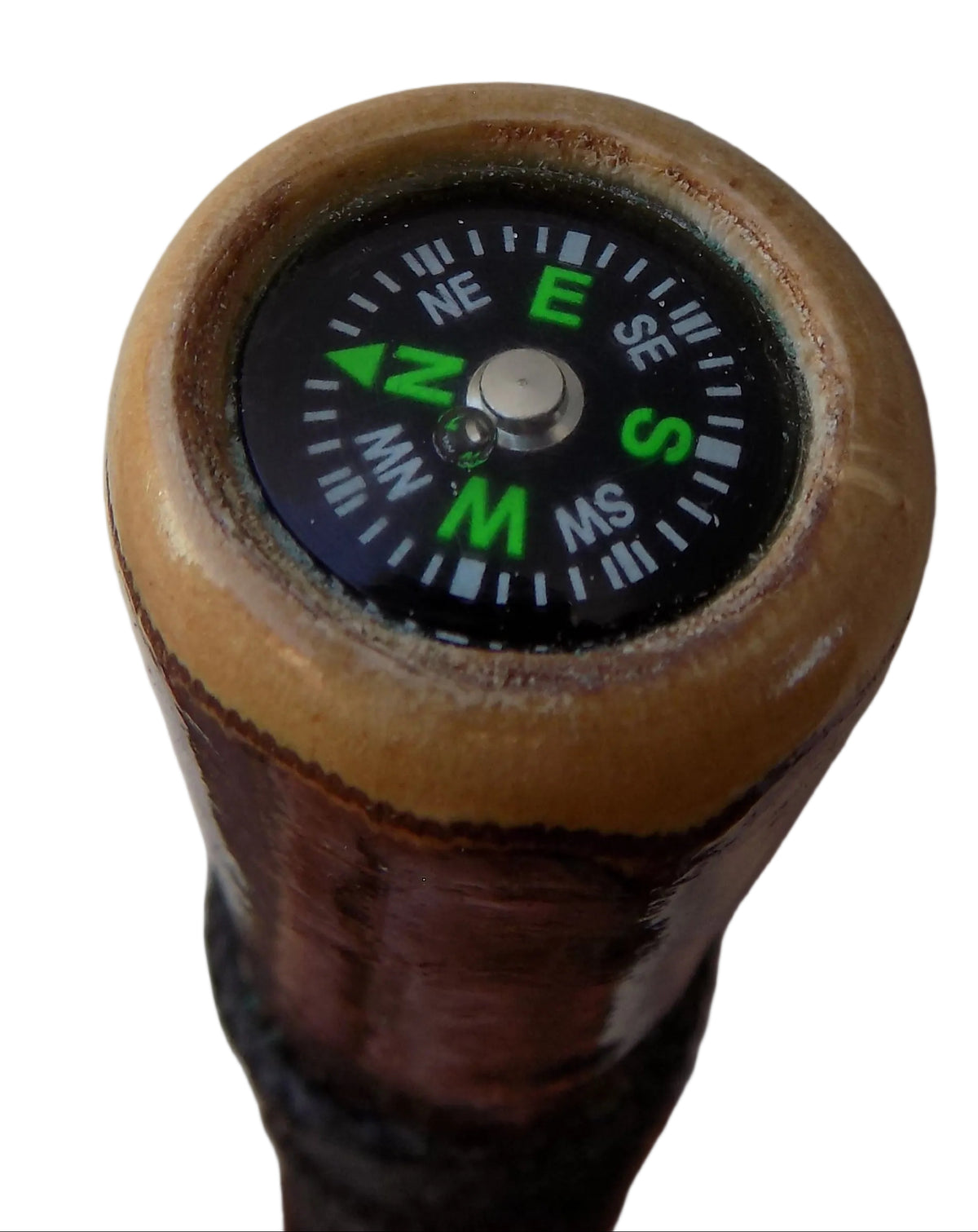 Hazel Hiking Stick With Embedded Compass.