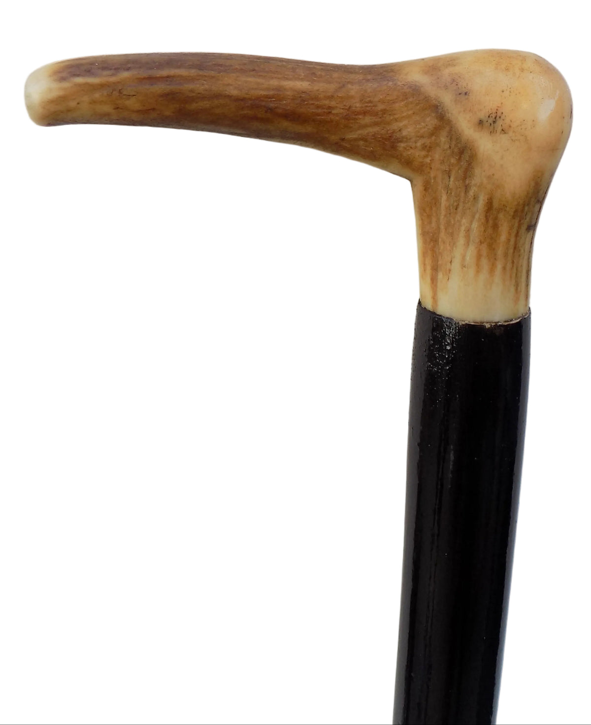 Single Antler Mounted On A Blackthorn Shaft, Walking Stick.