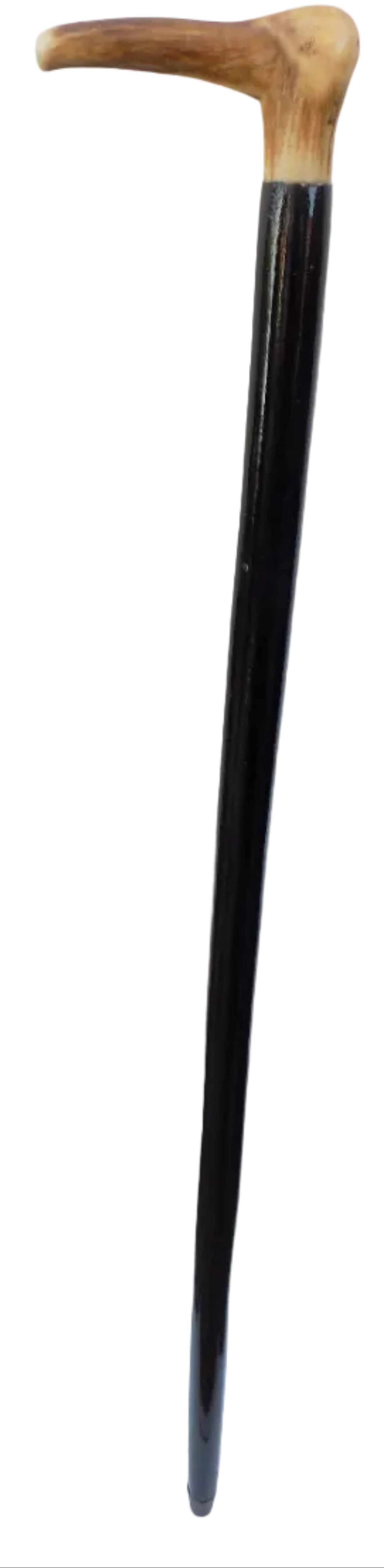 Single Antler Mounted On A Blackthorn Shaft, Walking Stick.