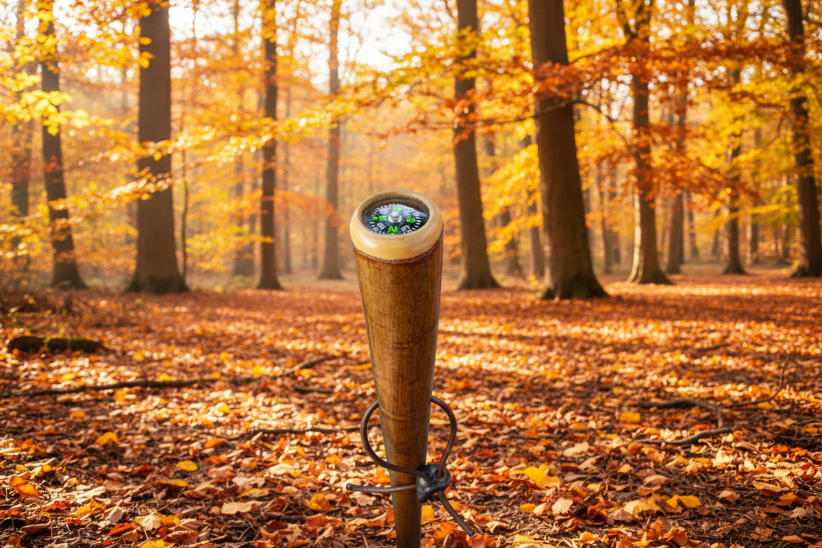 Hazel Hiking Stick With Embedded Compass.