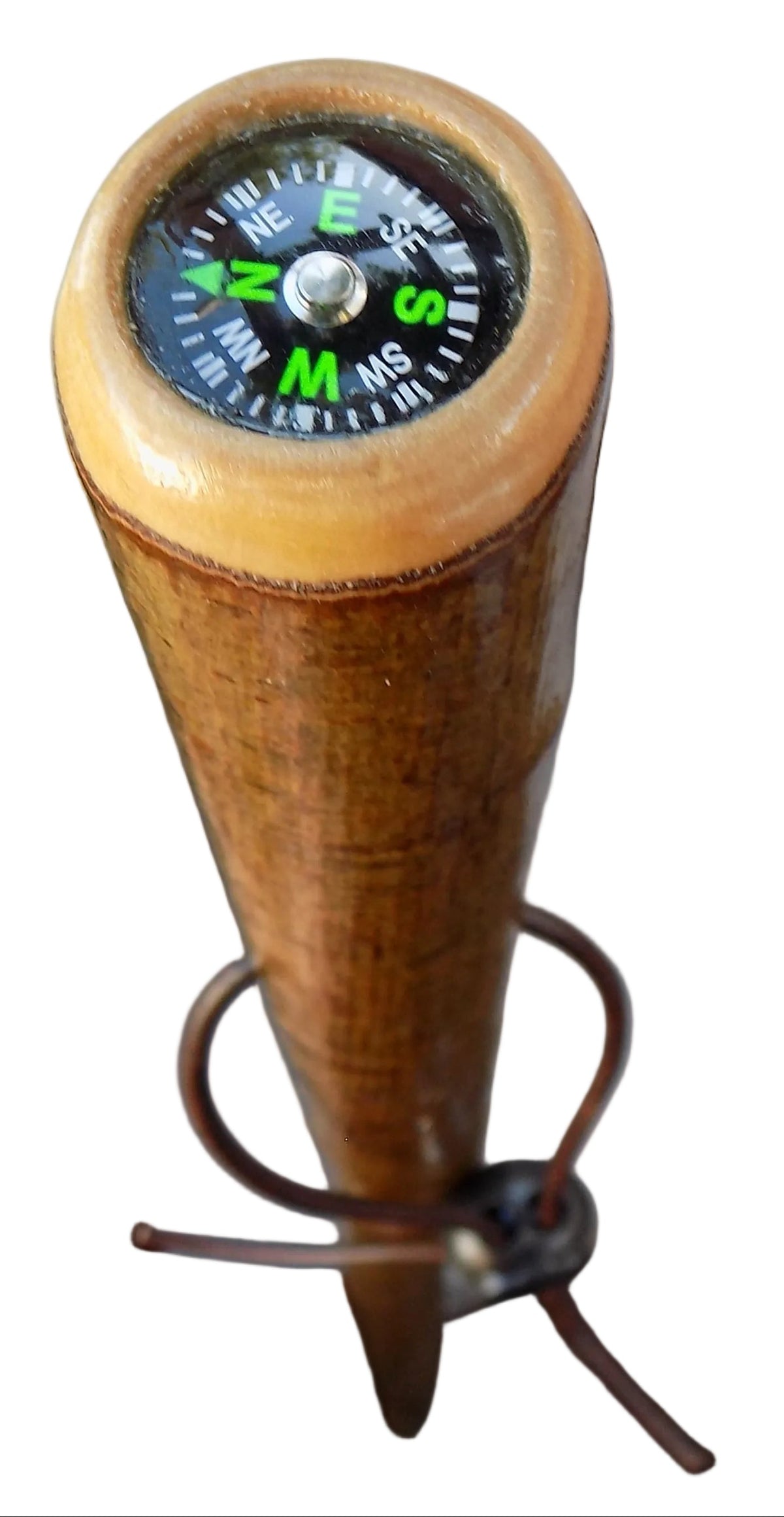 Hazel Hiking Stick With Embedded Compass.