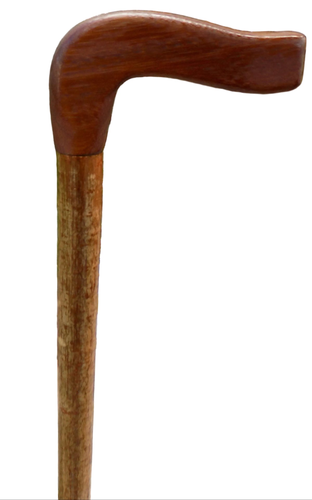 Hardwood Mounted On A Hazel Shaft, Walking Stick.